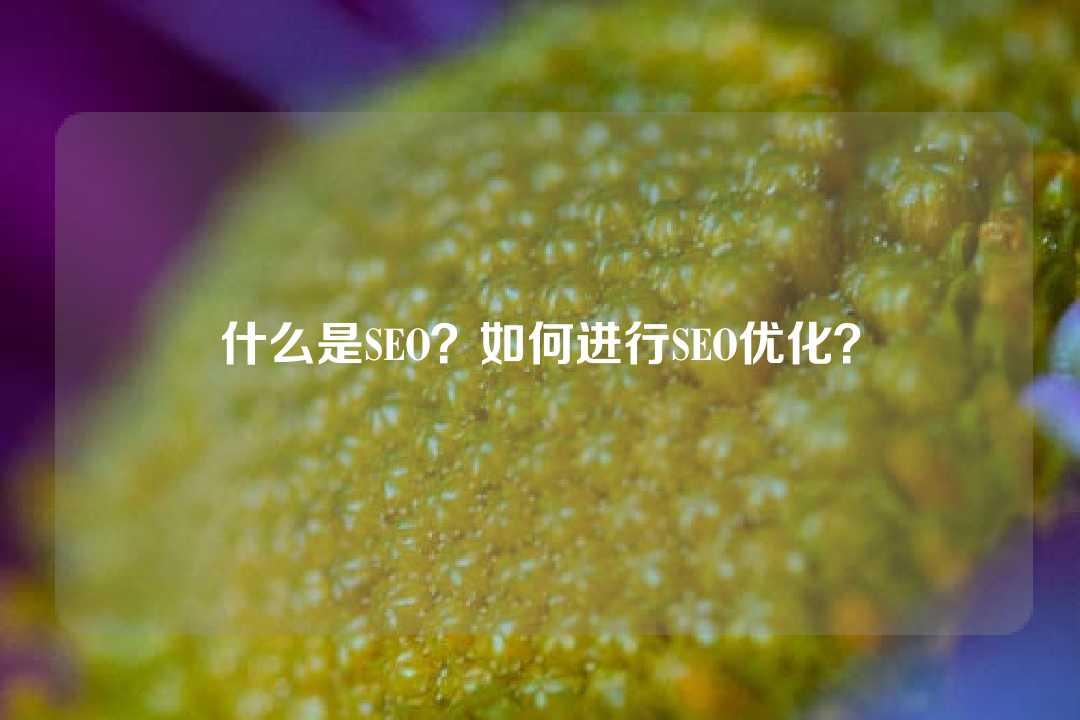 什么是SEO？如何进行SEO优化？